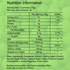 Creatine Monhydrate and Electrolyte Gummies Sour Apple