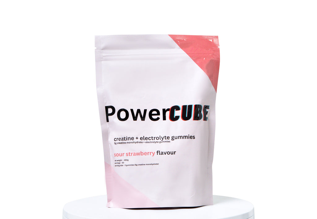 Creatine Monhydrate and Electrolyte Gummies Sour Strawberry