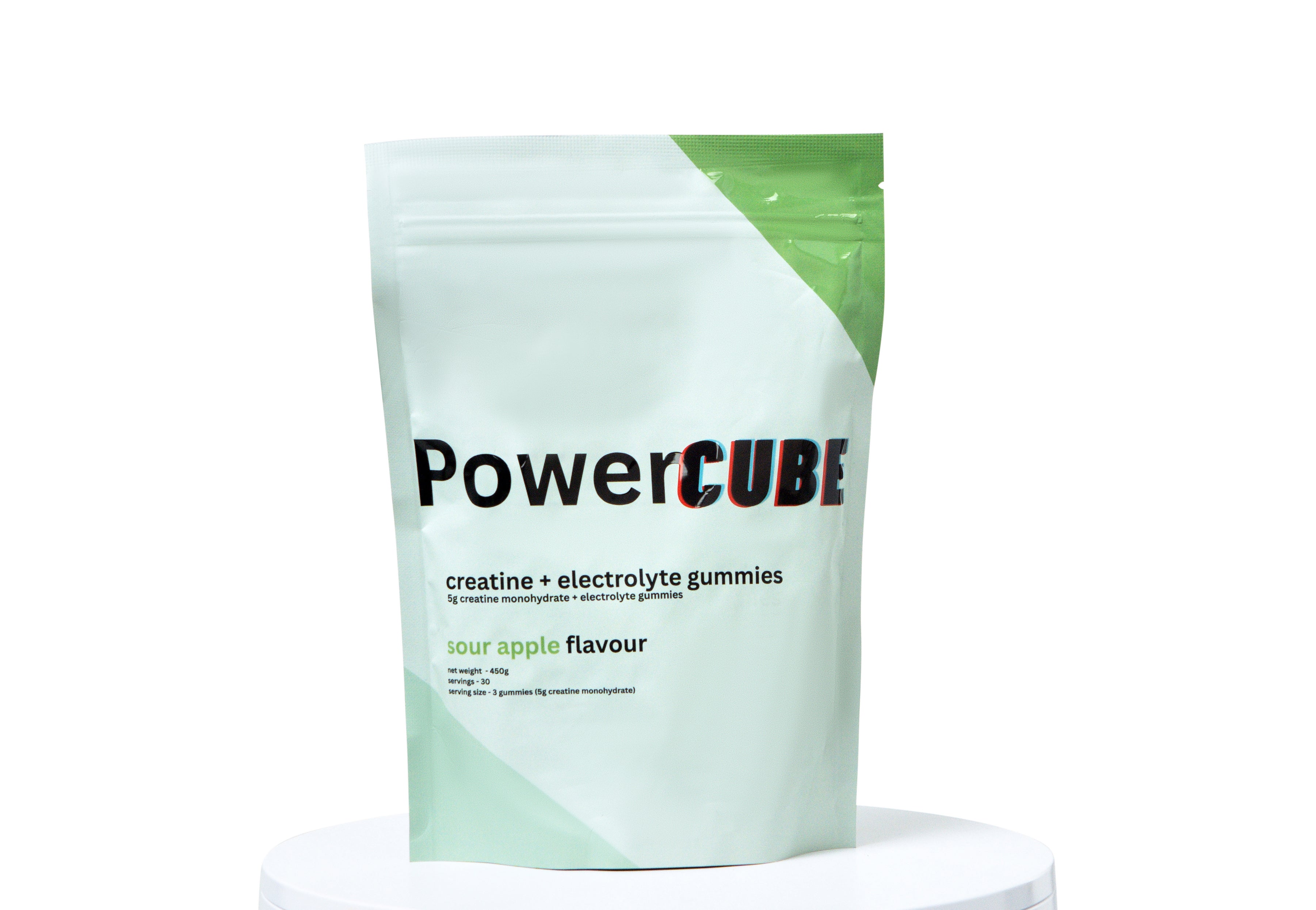 Creatine Monhydrate and Electrolyte Gummies Sour Apple