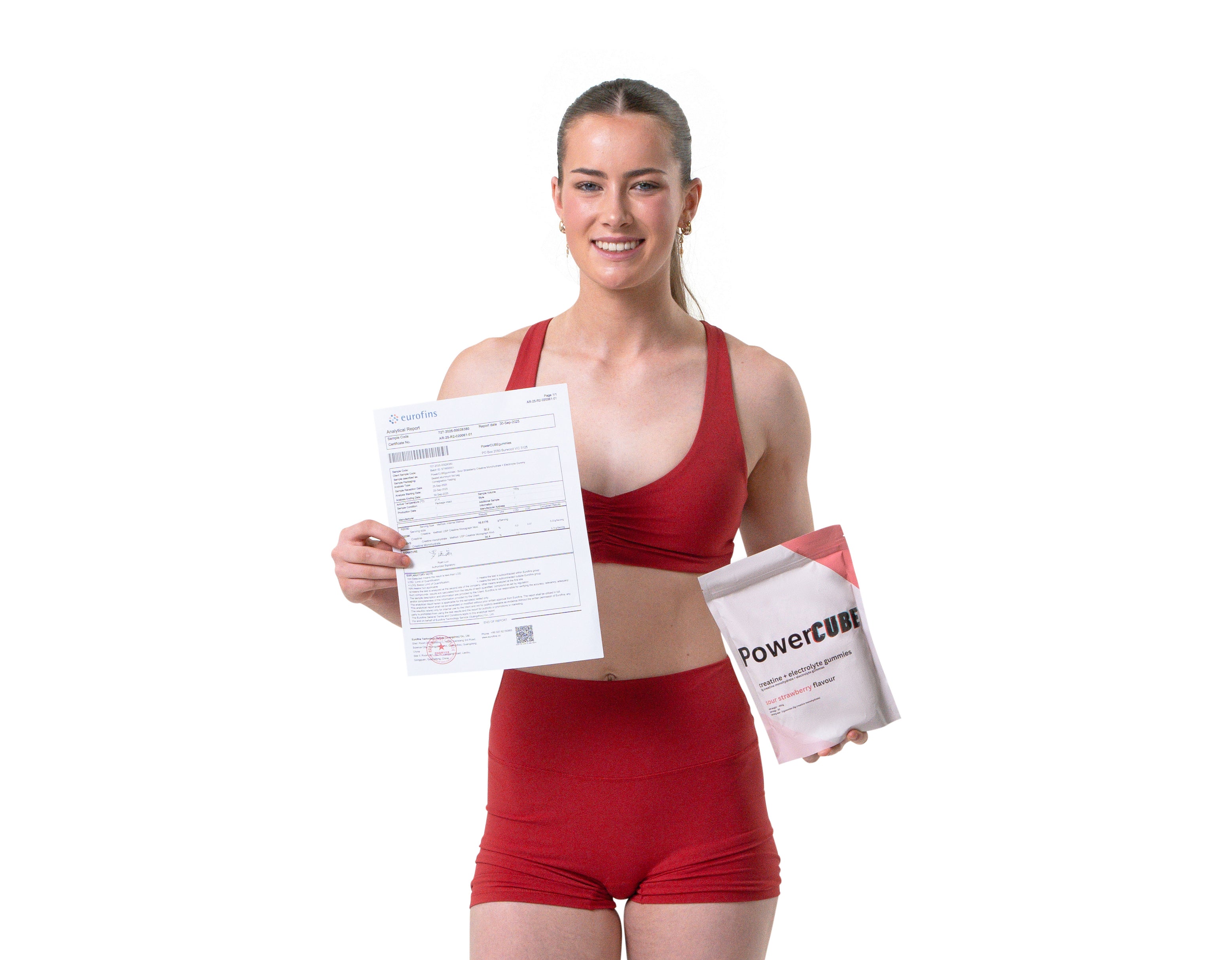 Creatine Monhydrate and Electrolyte Gummies Sour Strawberry