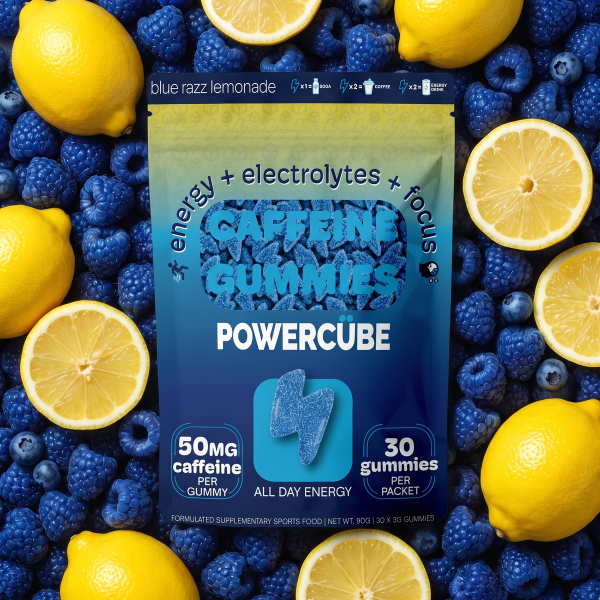 Blue Razzberry Lemonade Energy + Focus Gummies