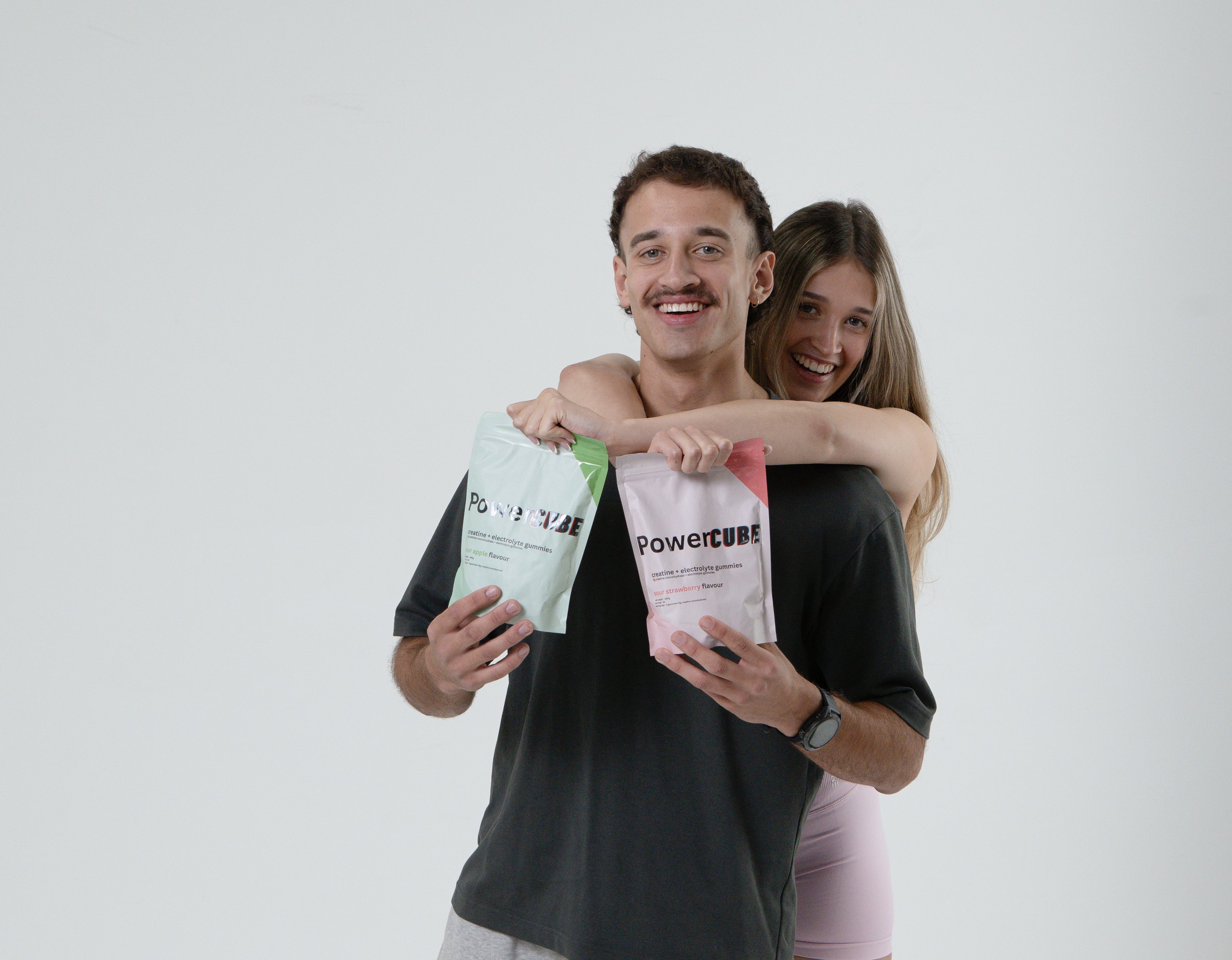 Creatine Monohydrate and Electrolyte Gummies Sour Apple and Strawberry (2 Pack)