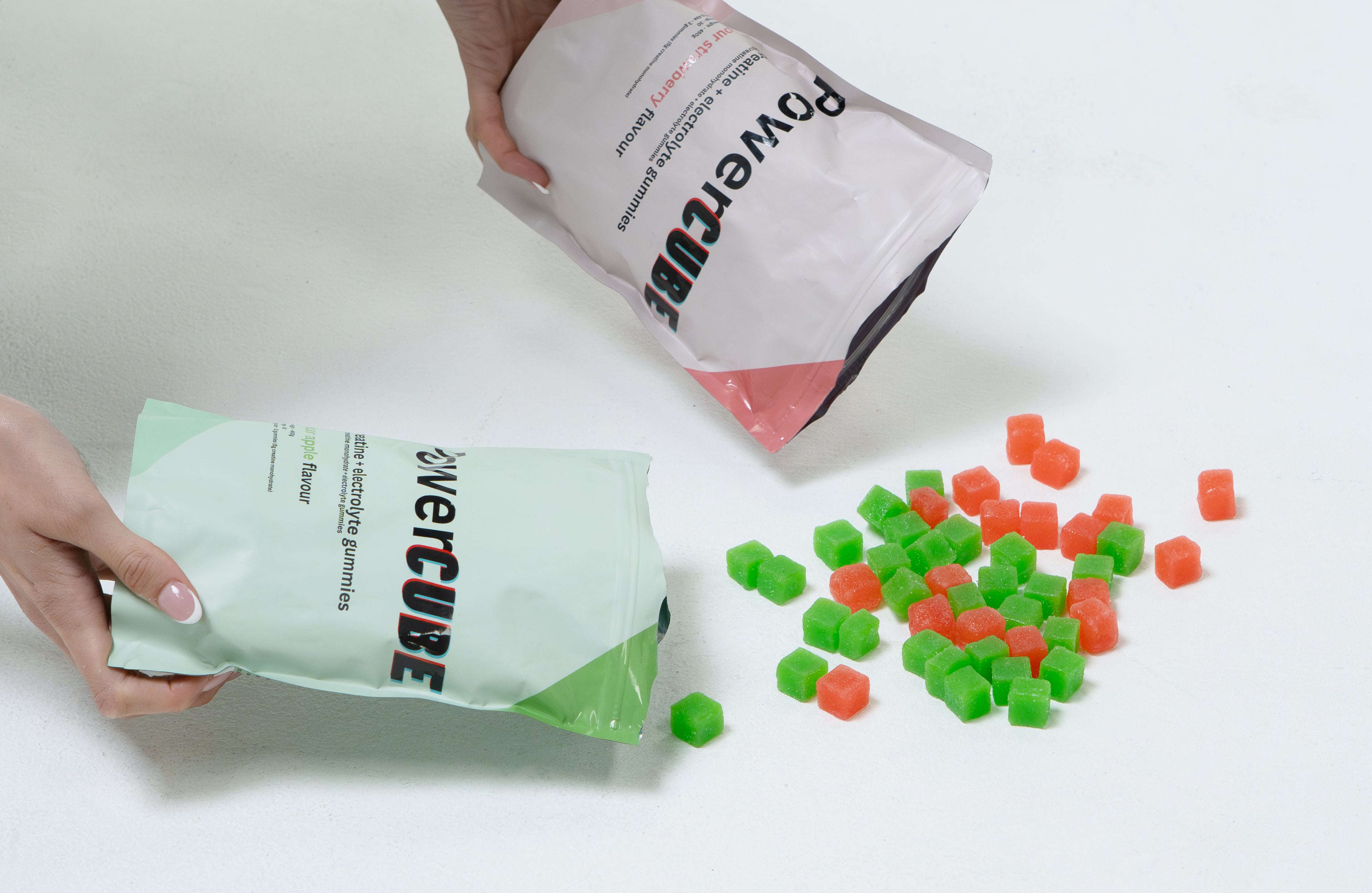 Creatine Monohydrate and Electrolyte Gummies Sour Apple and Strawberry (2 Pack)