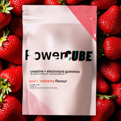 Creatine Monhydrate and Electrolyte Gummies Sour Strawberry